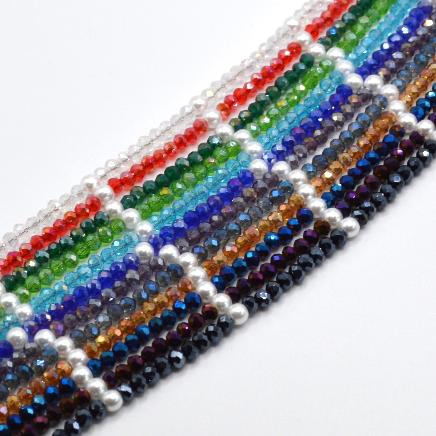 4 mm Purple Crystals and Pearl Necklace