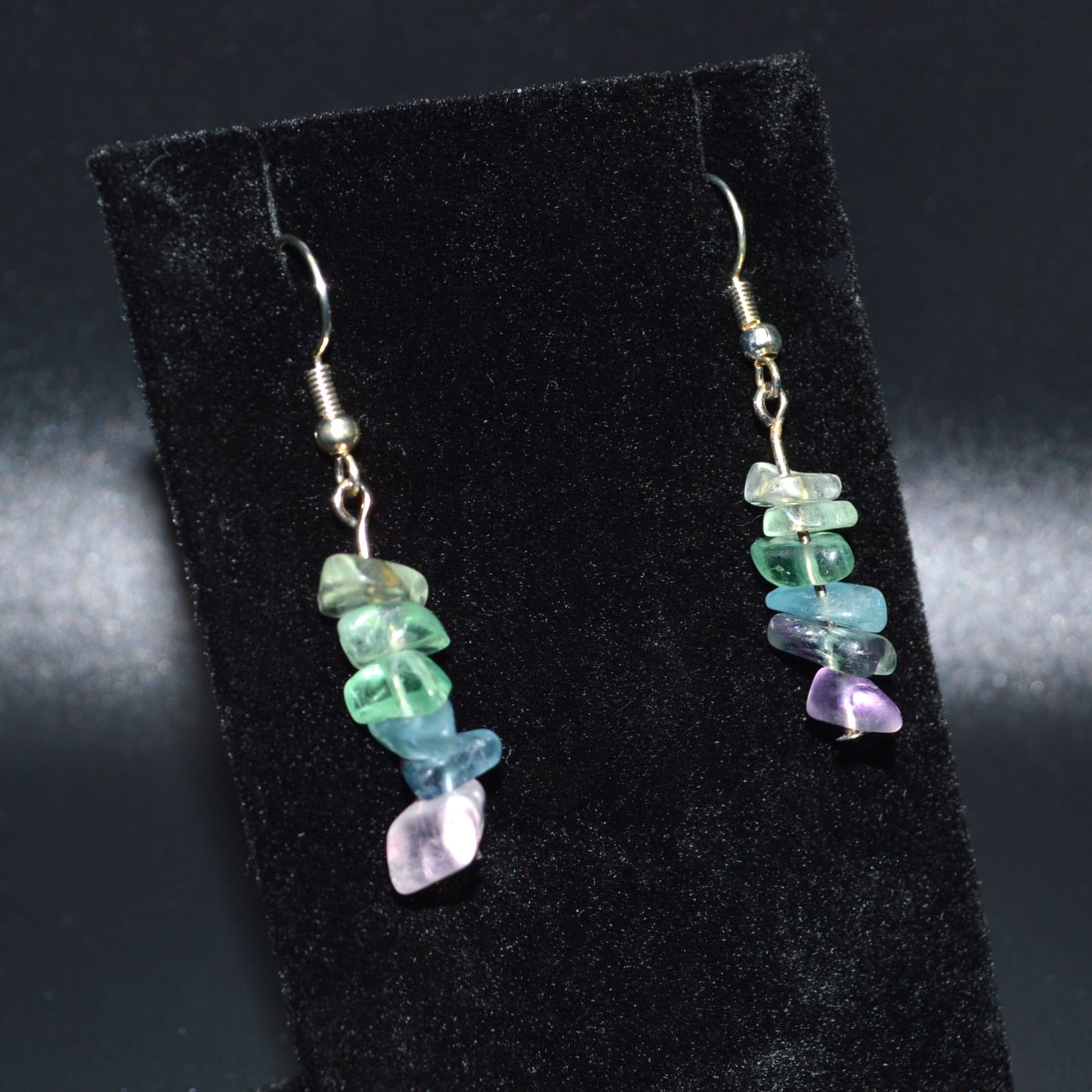 Rainbow Fluorite Chip Earrings