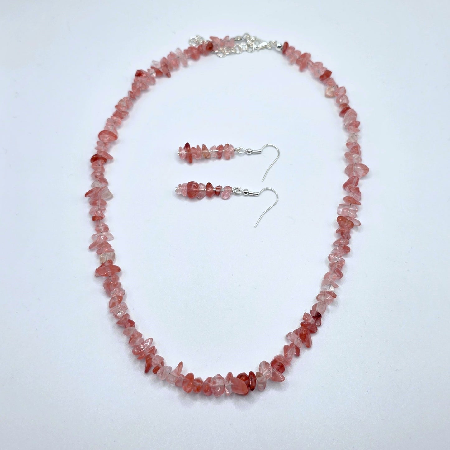 Cherry Blossom Chip Necklace and Earring Set