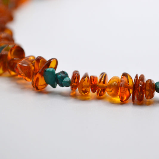 Baltic Amber and Turquoise Necklace