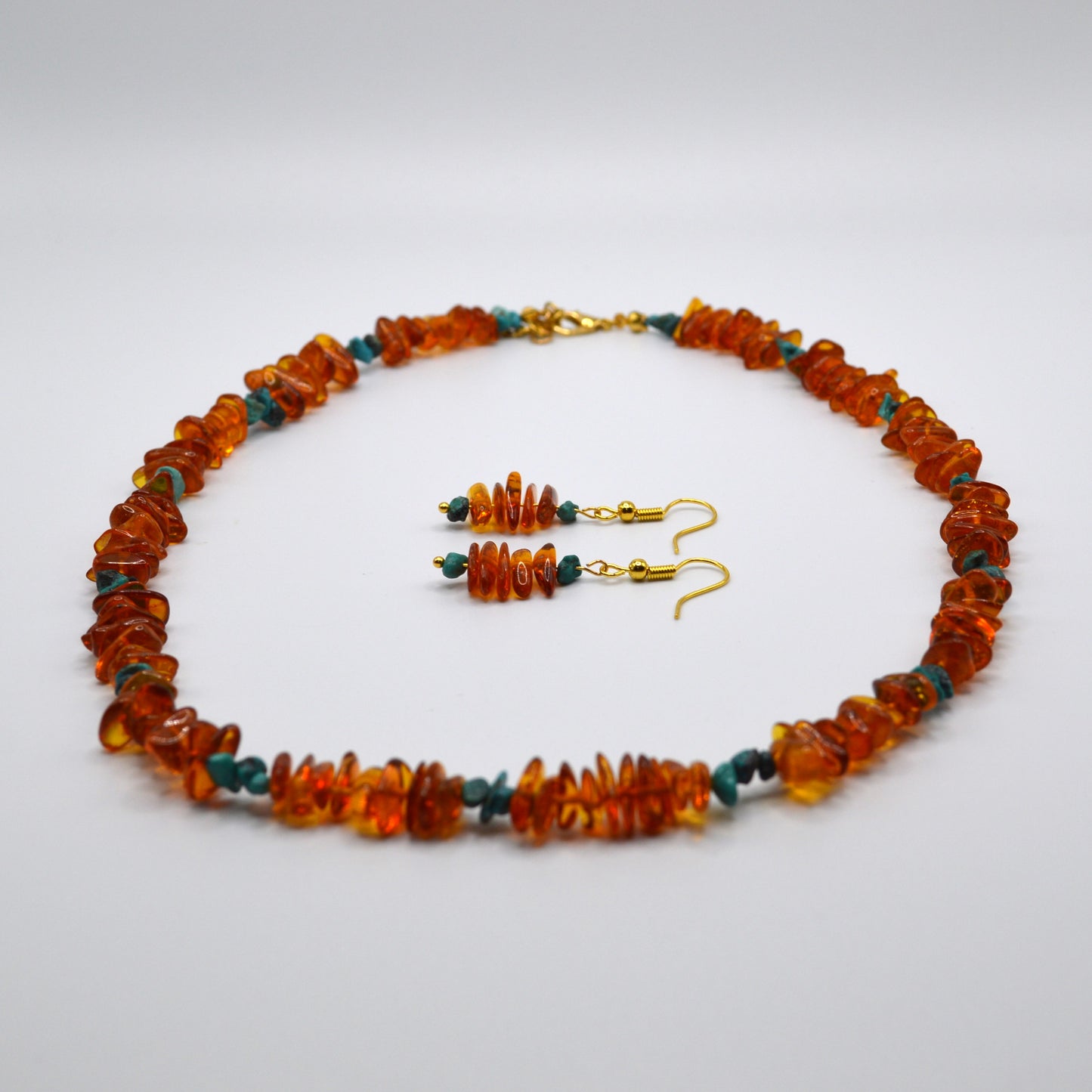 Baltic Amber and Turquoise Earrings