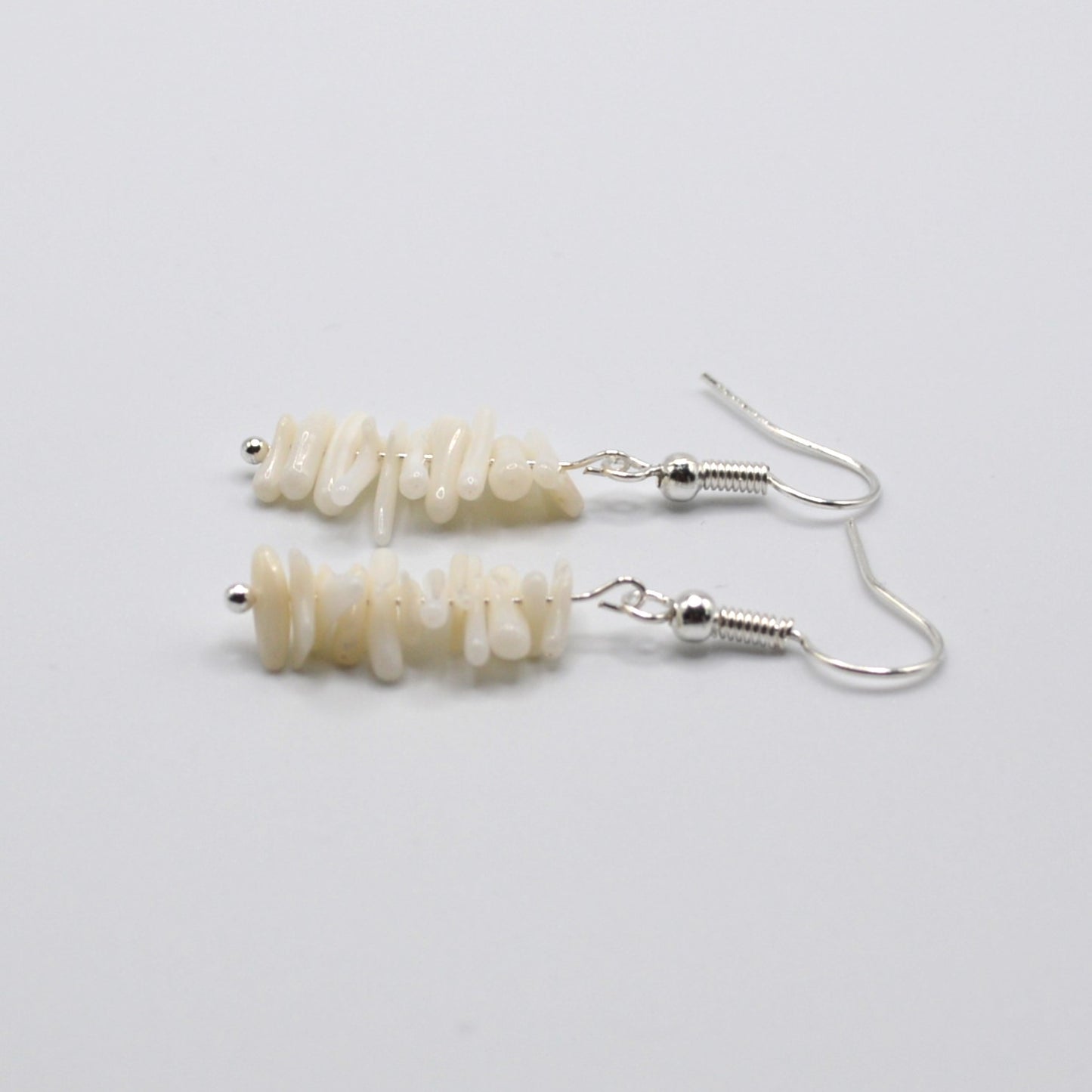 Off White Bamboo Coral Earrings