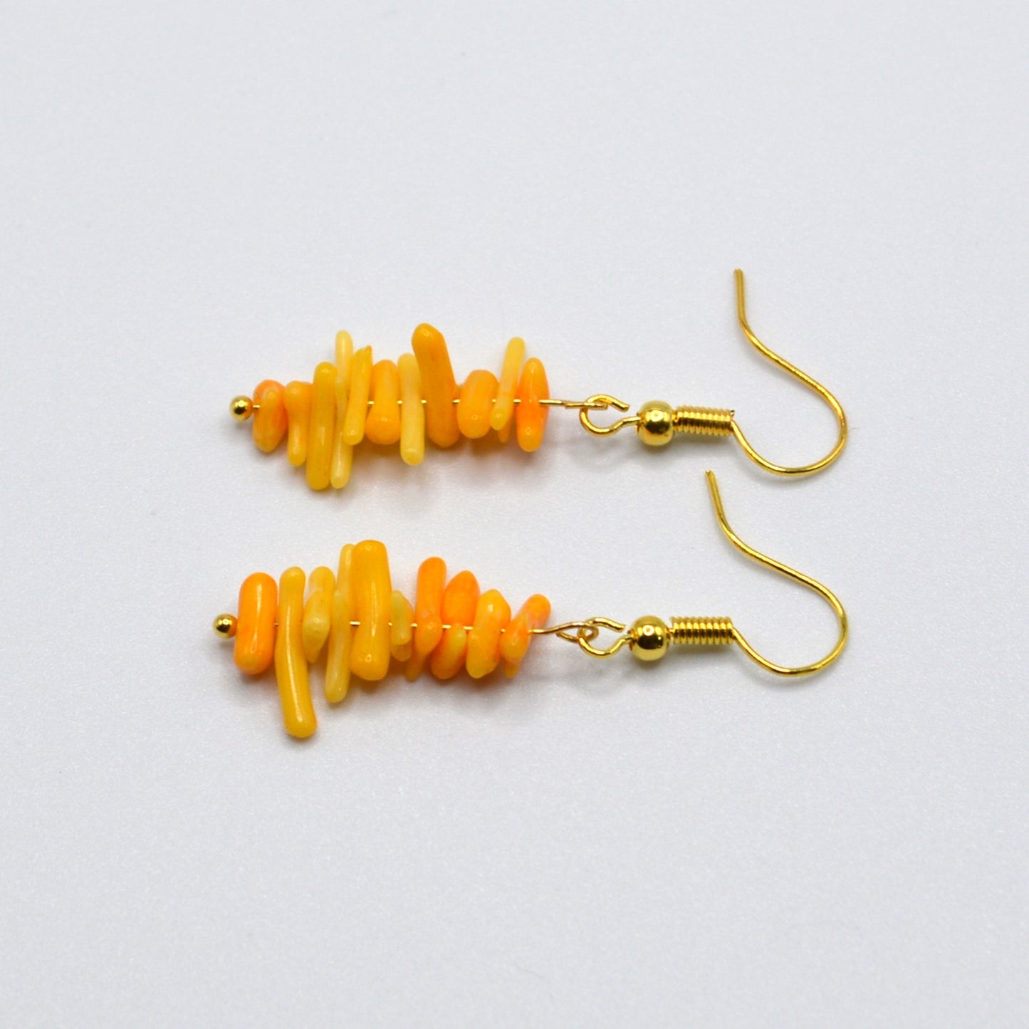 Orange Bamboo Coral Earrings