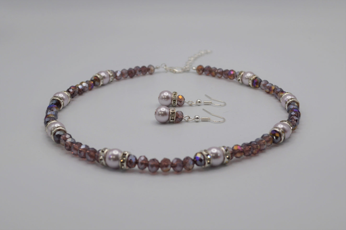 Amethyst Crystals and Lavender Pearl Earrings