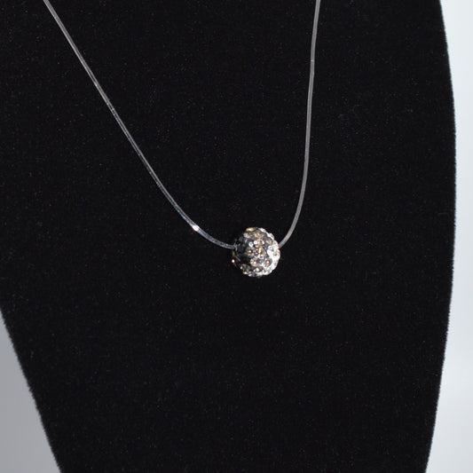 Floating Rhinestone Bead Necklace