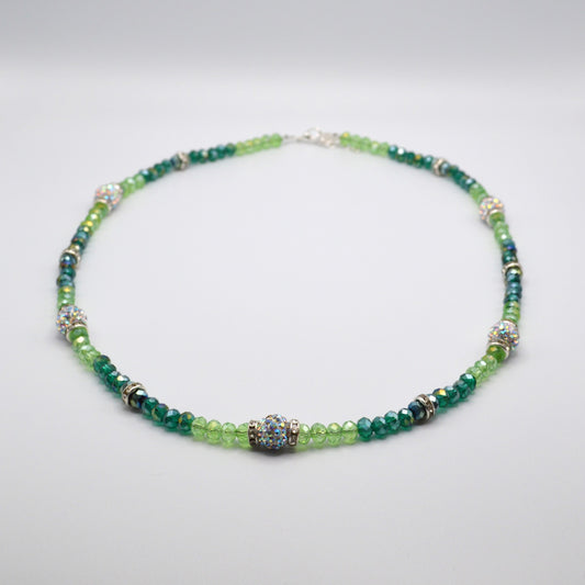 Green Crystal Beaded Necklace