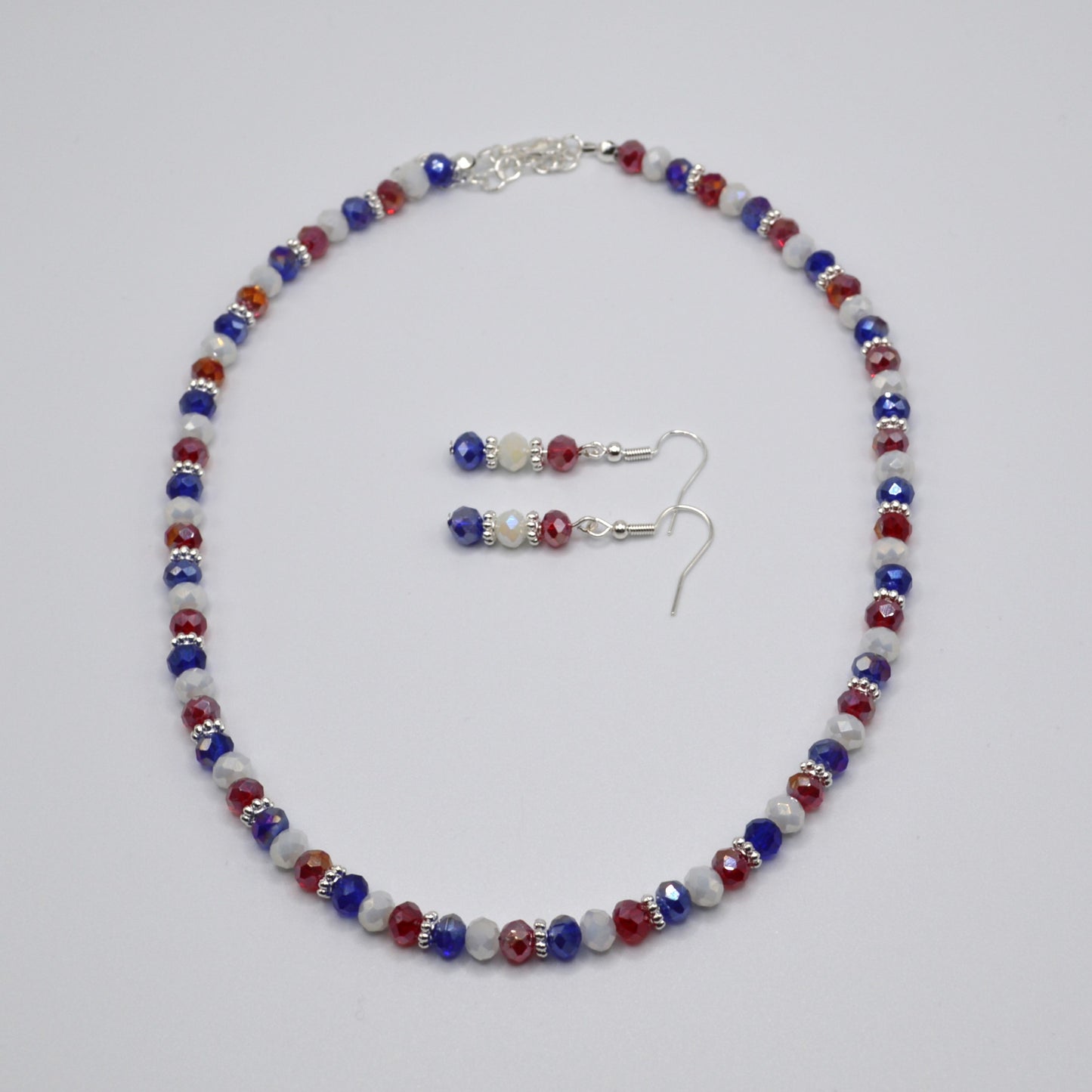Red, White and Blue Patriotic Crystal Earrings