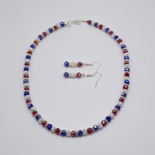 Red, White and Blue Patriotic Crystal Earrings