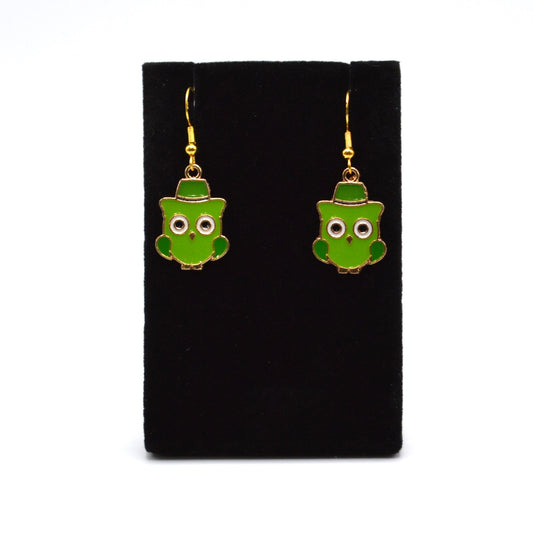St. Patrick's Day Owl Earrings