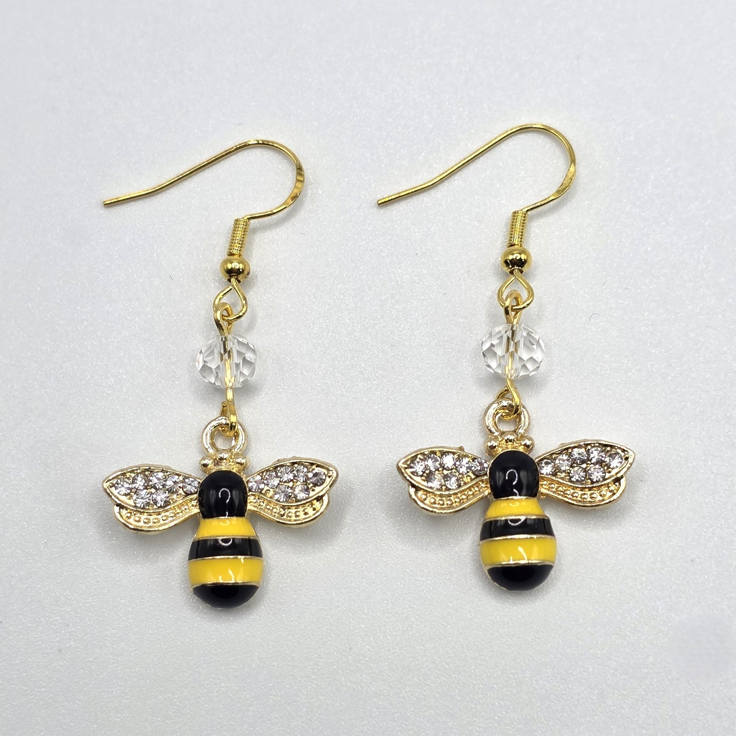 Bumble Bee and Crystal Earrings