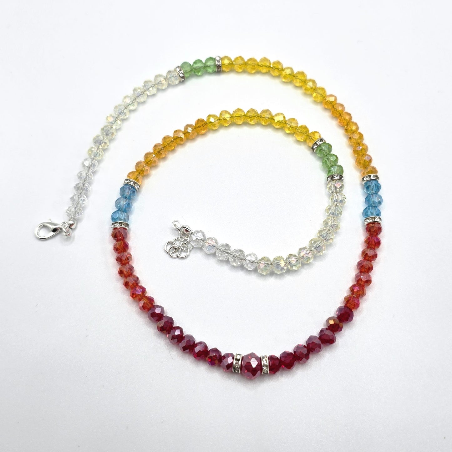 Rainbow Crystal Beaded Necklace
