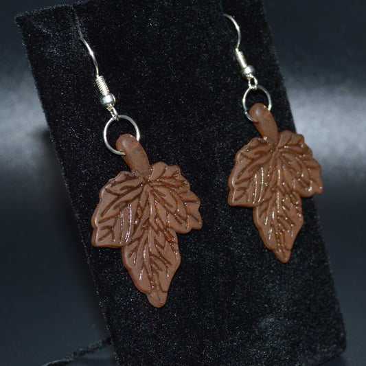Brown Leaf Earrings