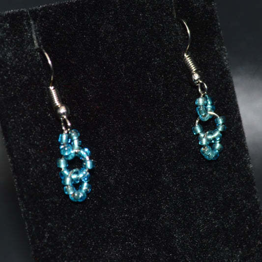 Aqua Seed Bead Earrings