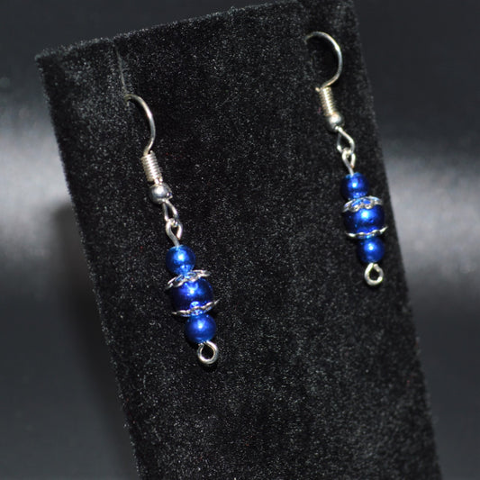 Royal Blue Glass Beaded Earrings