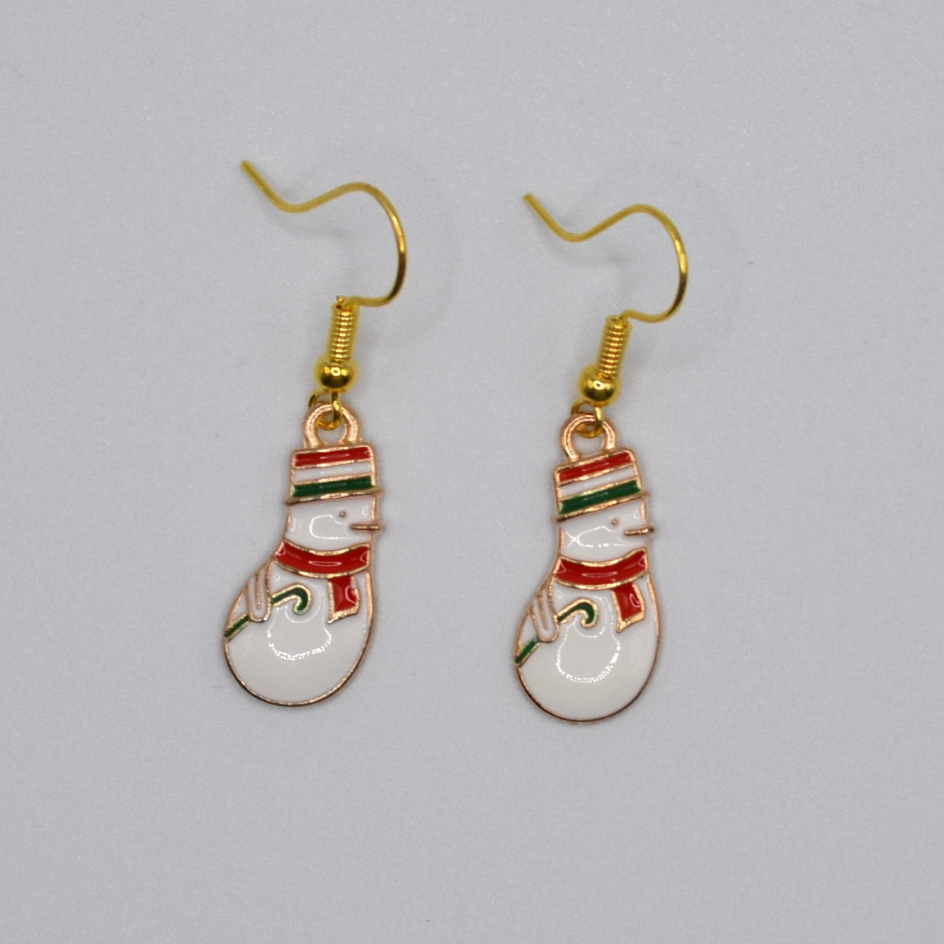 Snowman Holding a Cane Earrings