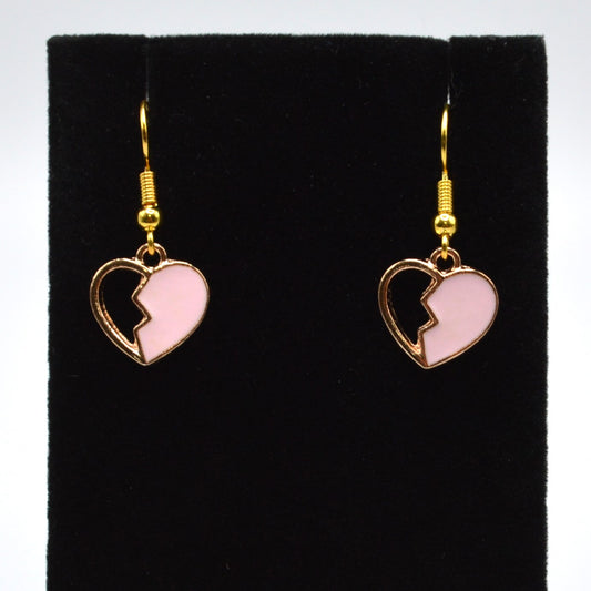 Pink Heart with Cutout Earrings