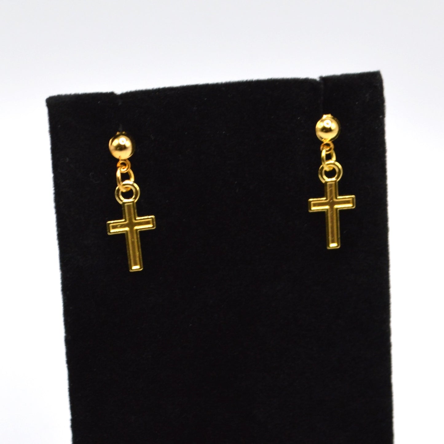 Gold Cross Earrings