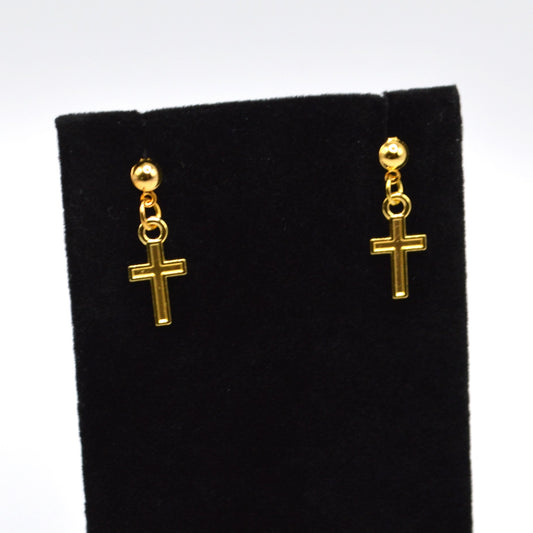 Gold Cross Earrings