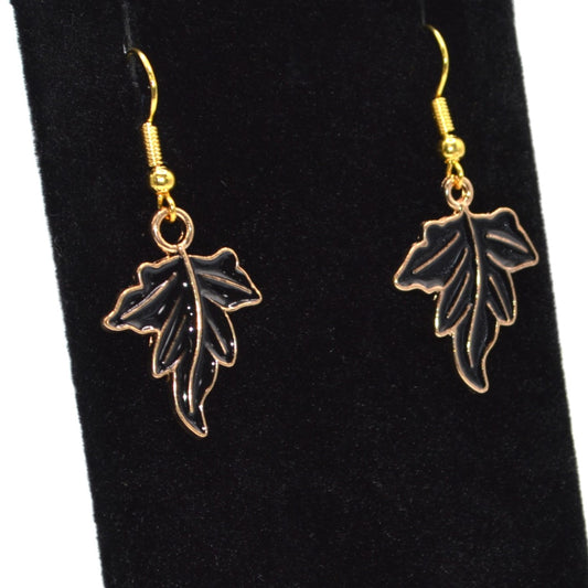 Black Leaf B Earrings