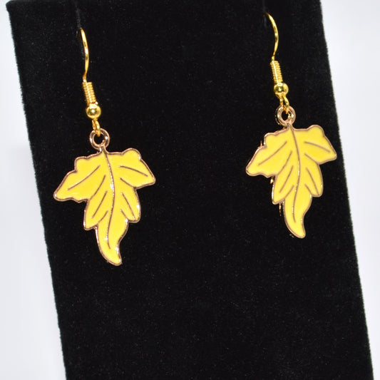 Yellow Leaf B Earrings