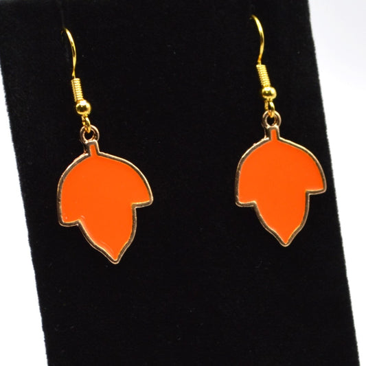 Orange Leaf C Earrings