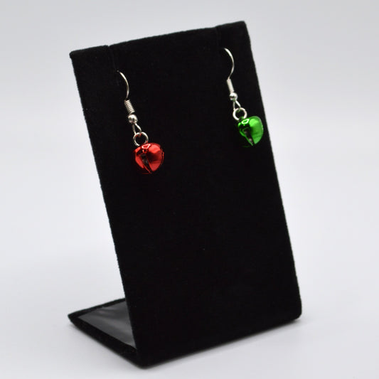 Red and Green Jingle Bells Christmas Earrings
