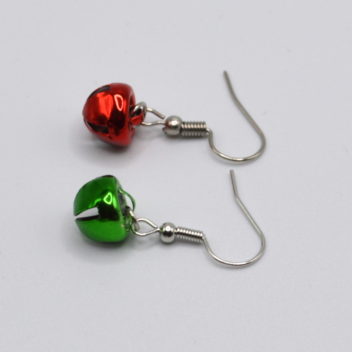 Red and Green Jingle Bells Christmas Earrings