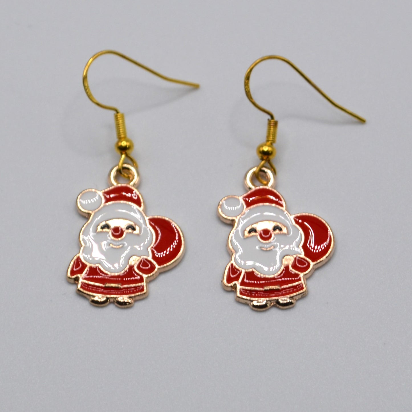 Santa with his Red Sack Christmas Earrings