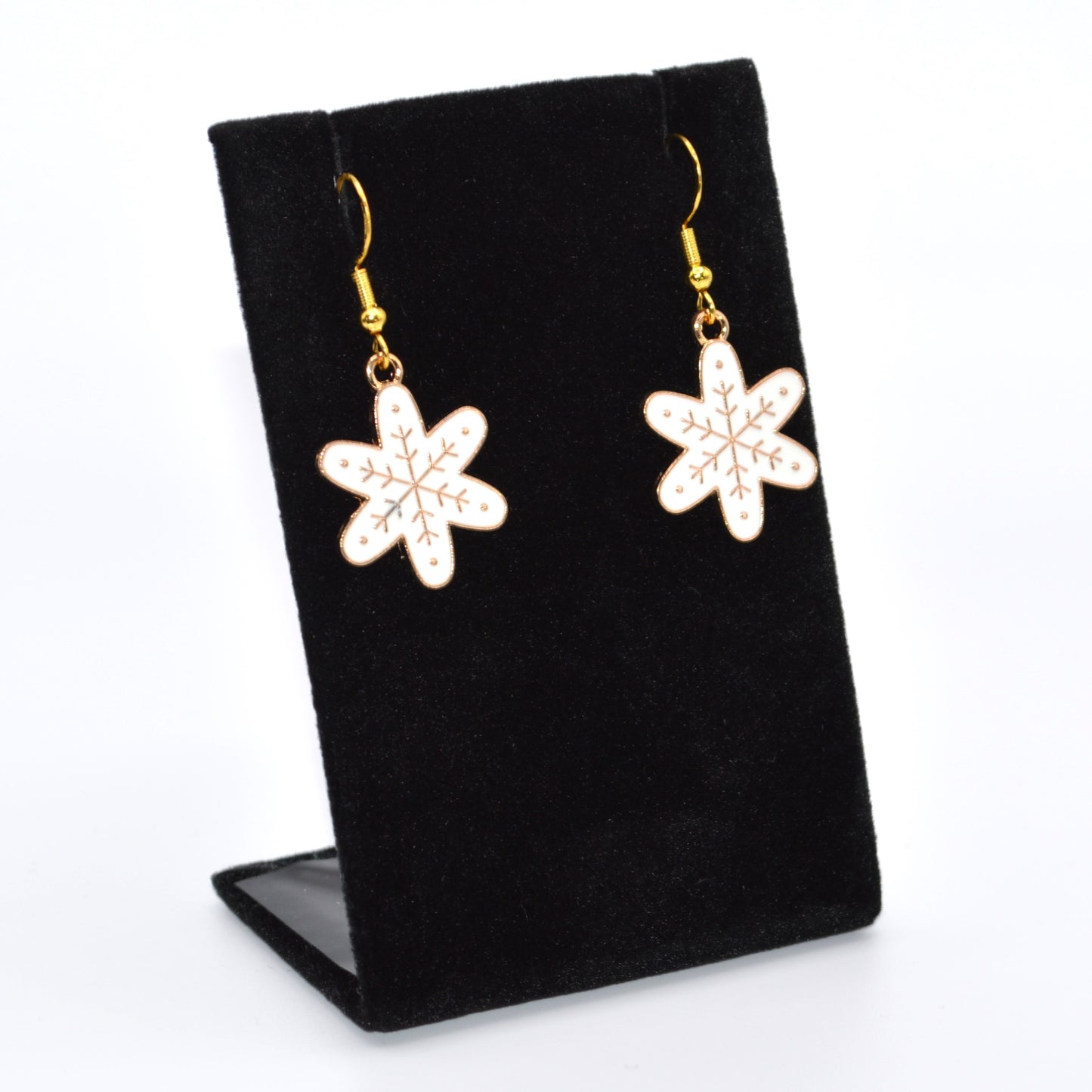 White Snowflake Winter Christmas Earrings