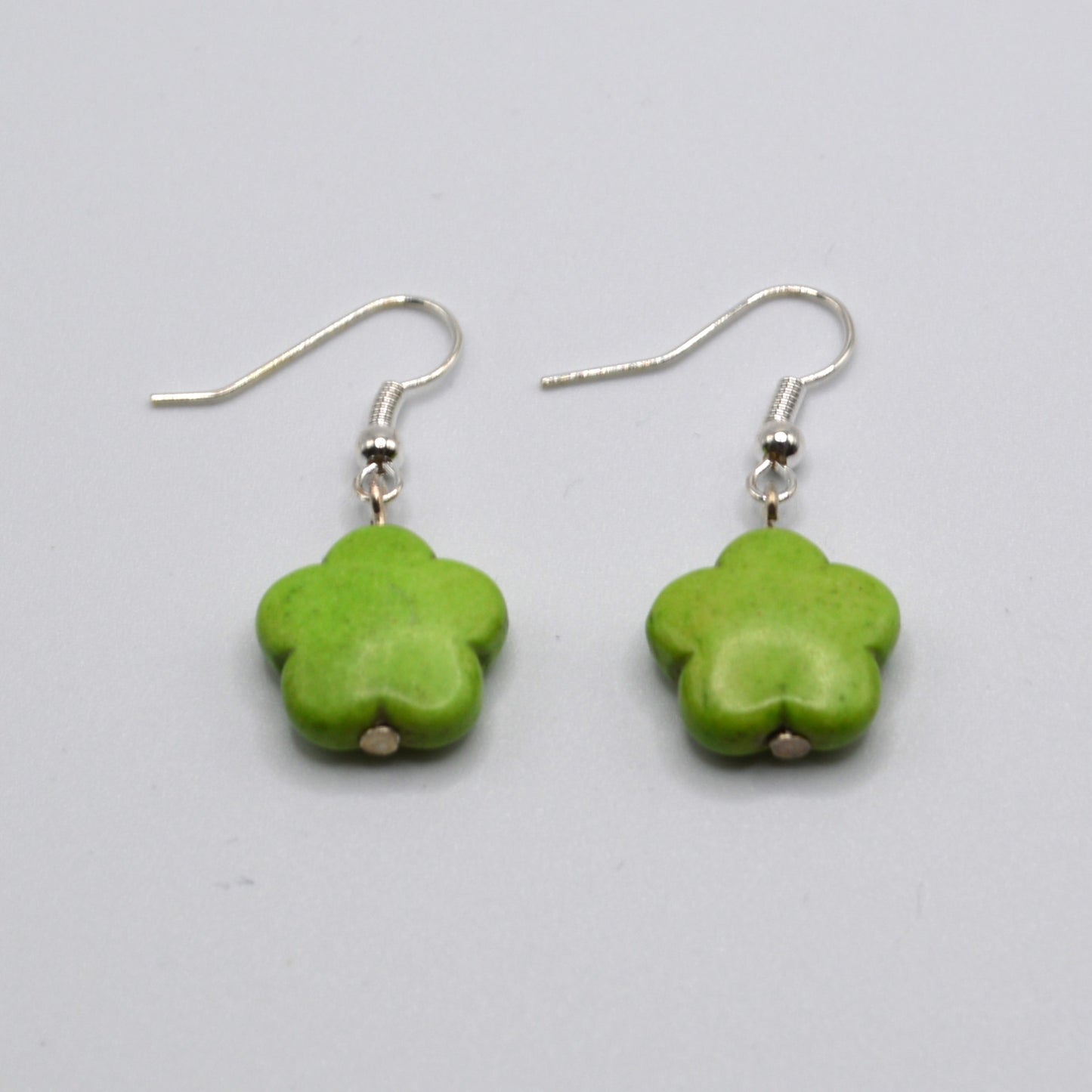 Lime Green Flower Earrings