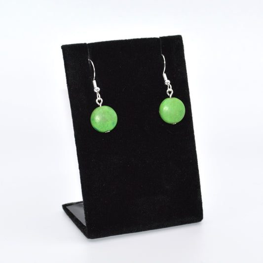 Green Round Earrings