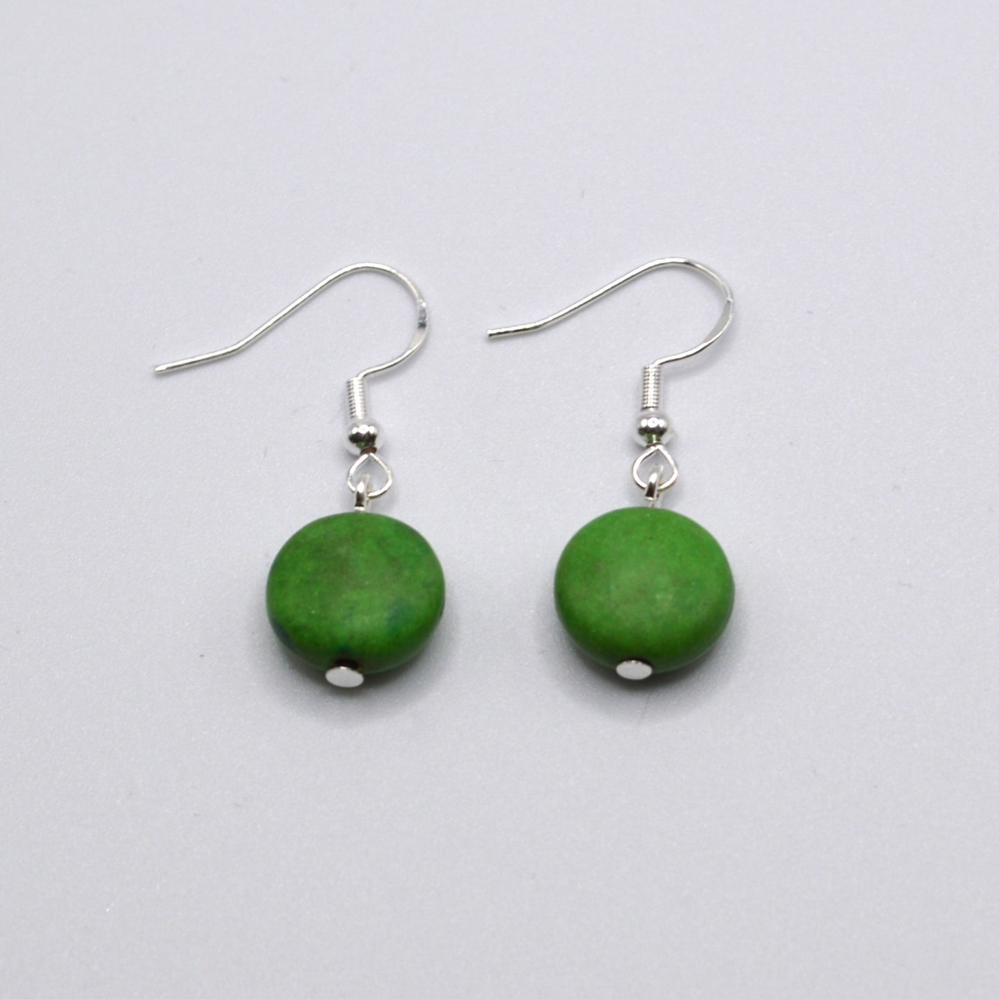 Green Round Earrings