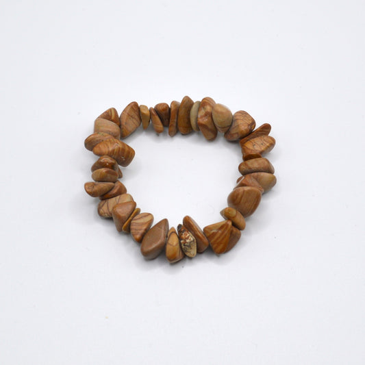 Brown Stone Chip Stretch Bracelet