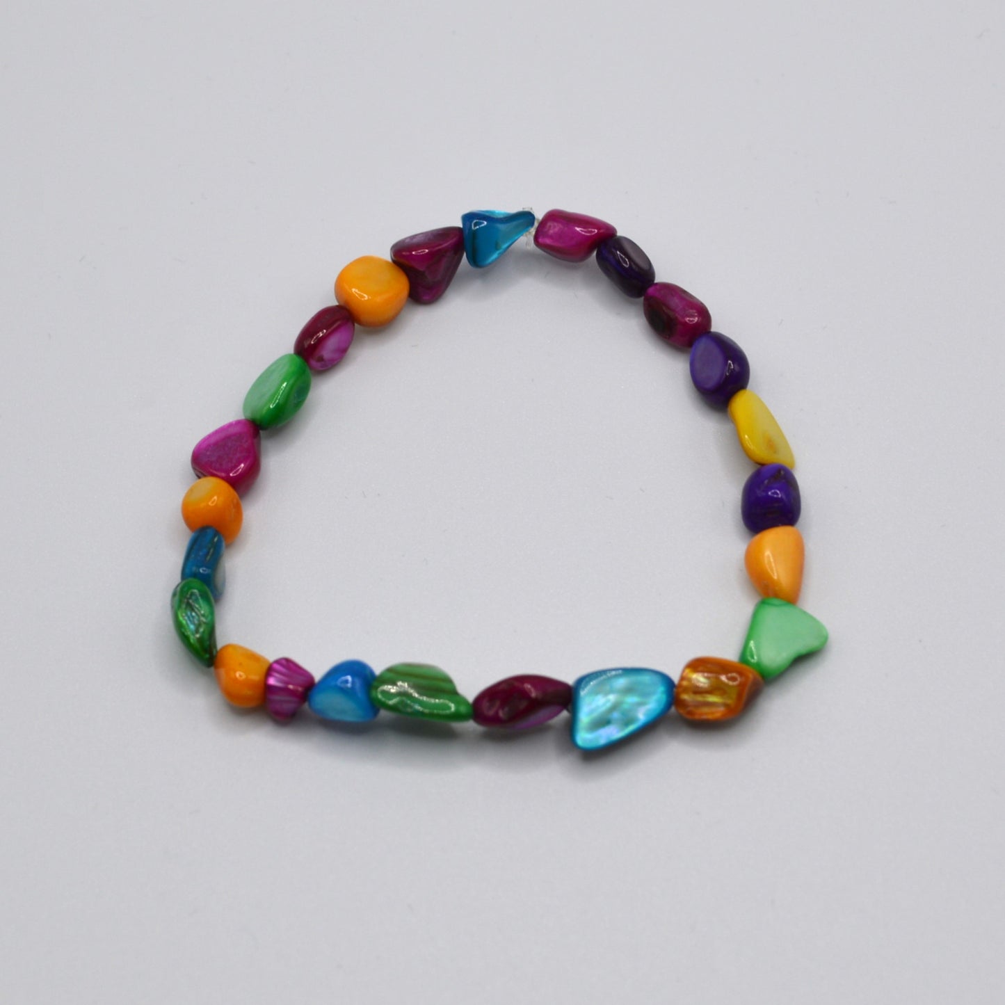 Multicolor Mother of Pearl Pebble Stretch Bracelet