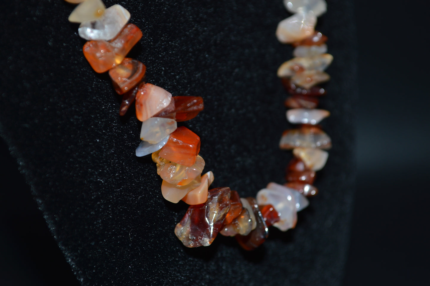 Red Agate Chips Necklace and Earring Set
