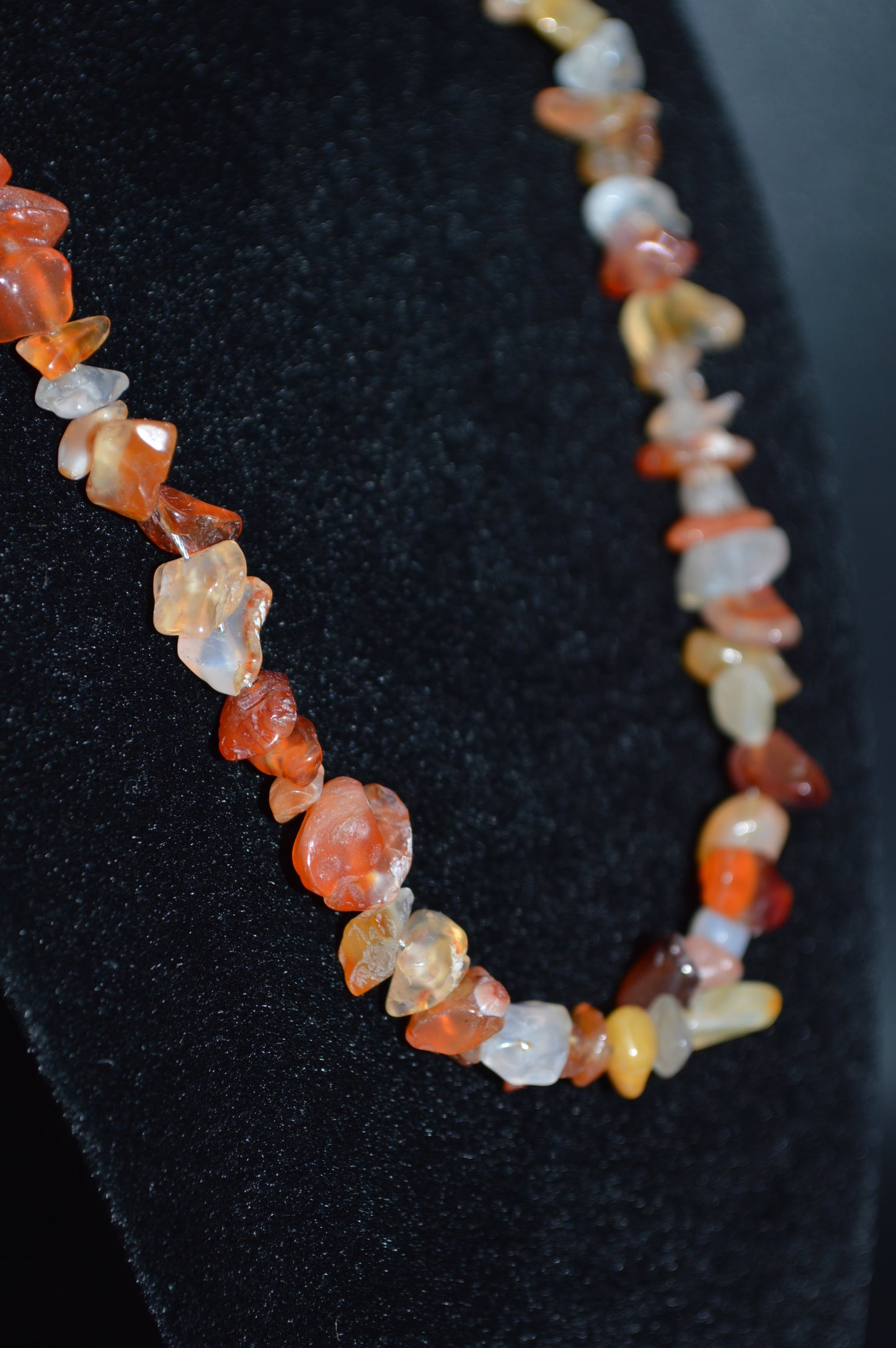 Red Agate Chips Necklace and Earring Set