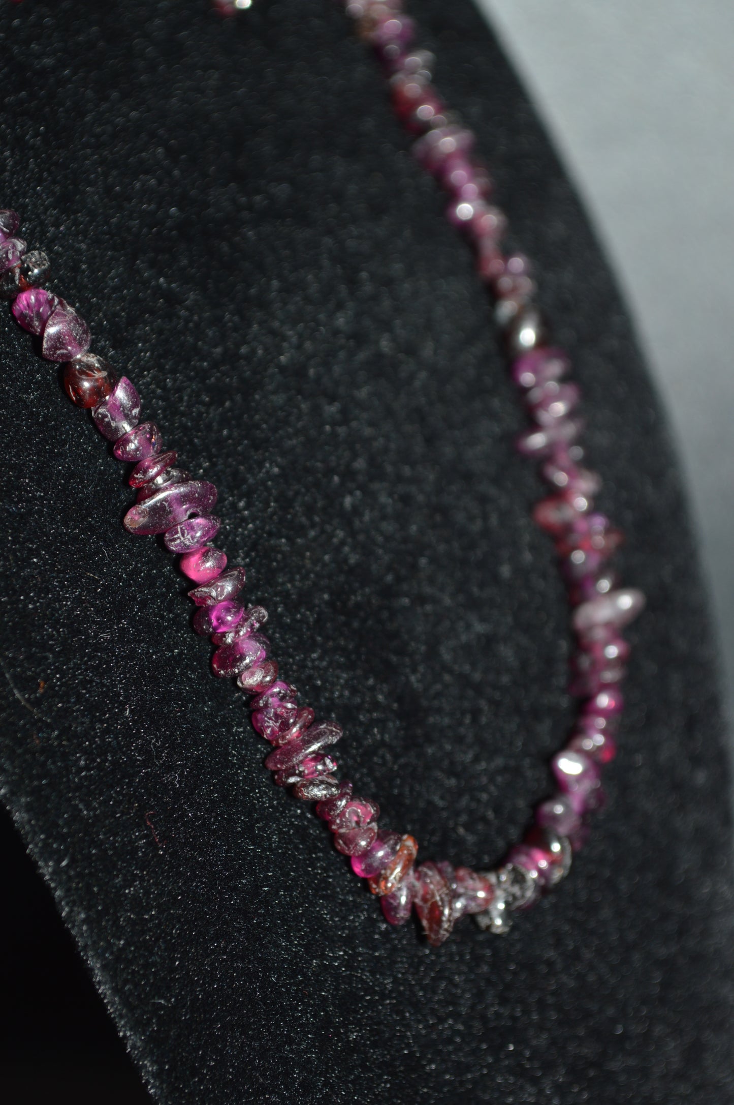 Rhodolite Garnet Chips Necklace and Earring Set (Deep Purple)