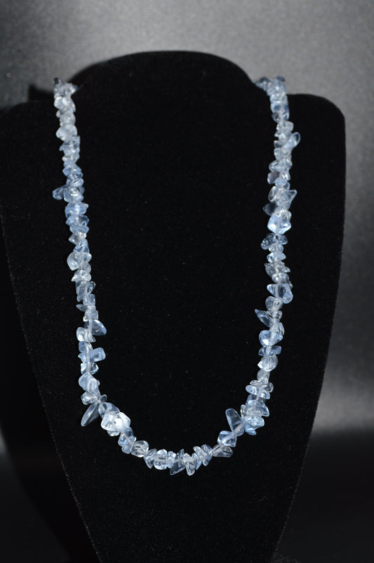 Light Blue Glass Chips Necklace