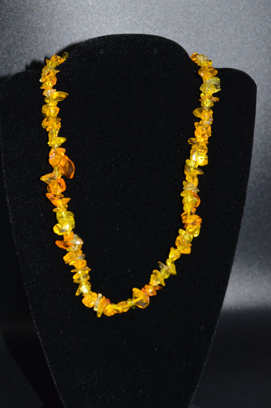 Yellow Glass Chips Necklace