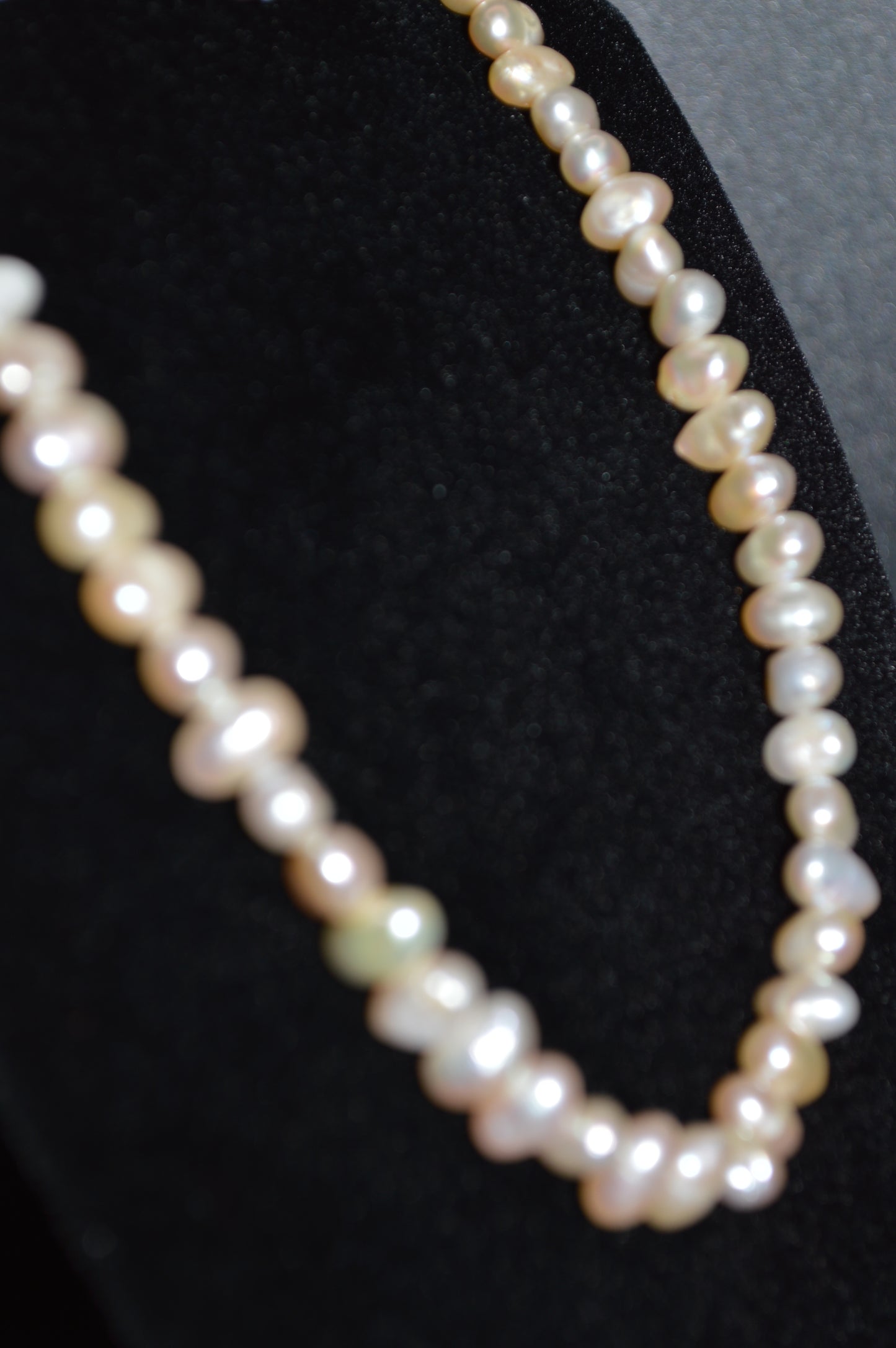 Peach Freshwater Cultured Pearl Necklace and Earring Set