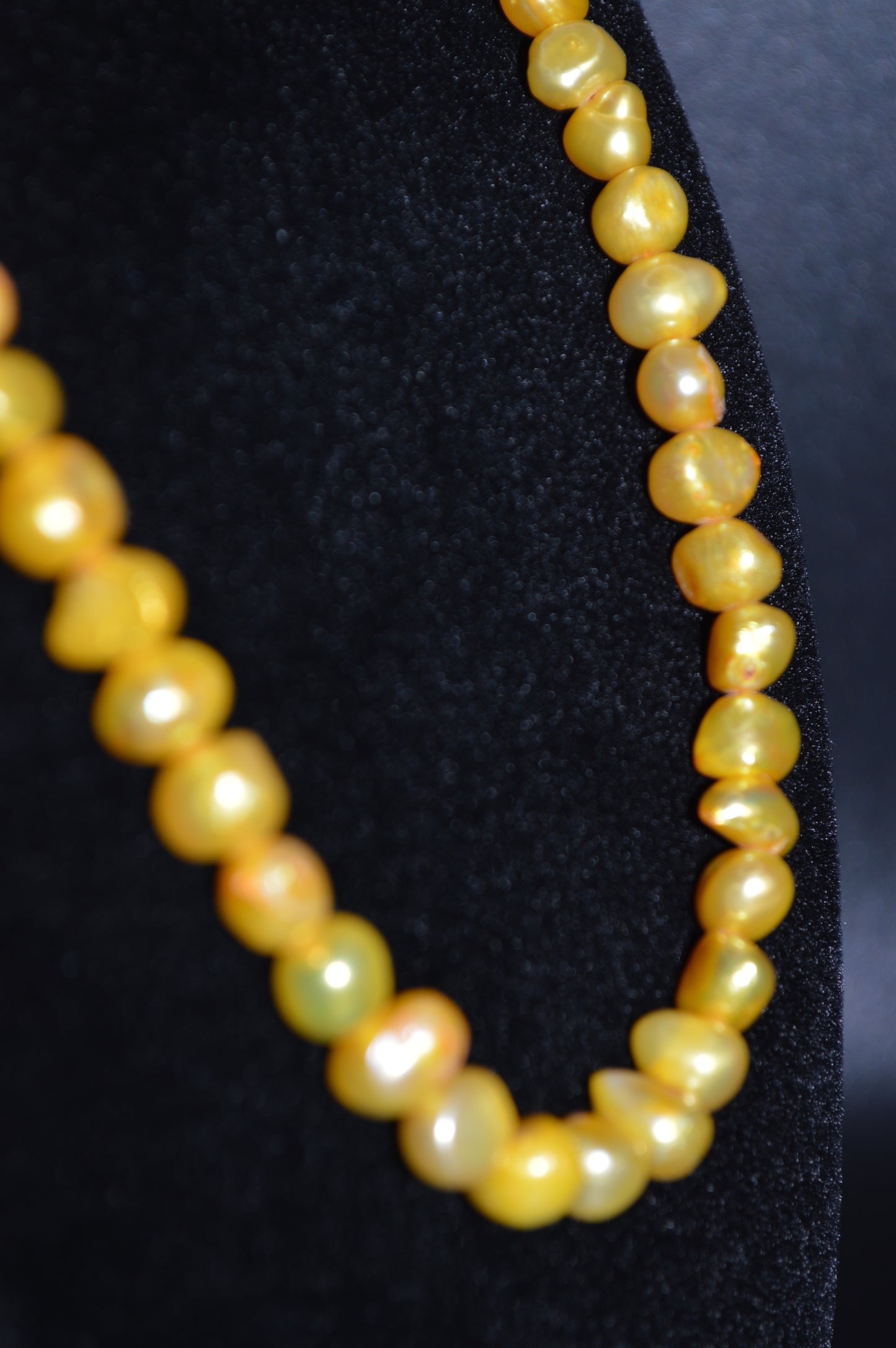Mango Yellow Freshwater Cultured Pearl Necklace and Earring Set