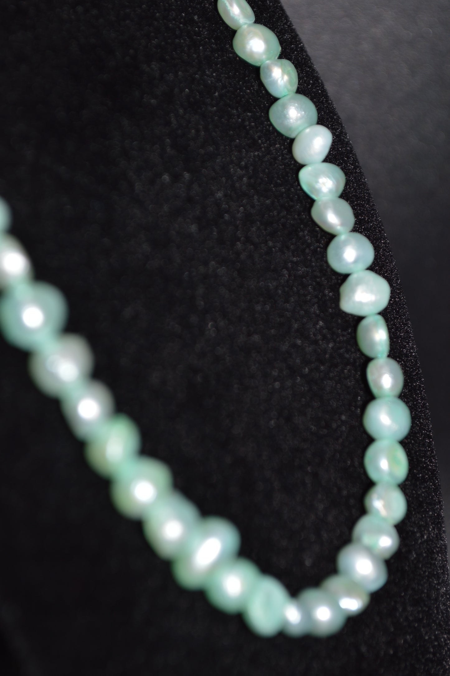 Teal Green Freshwater Cultured Pearl Necklace and Earring Set