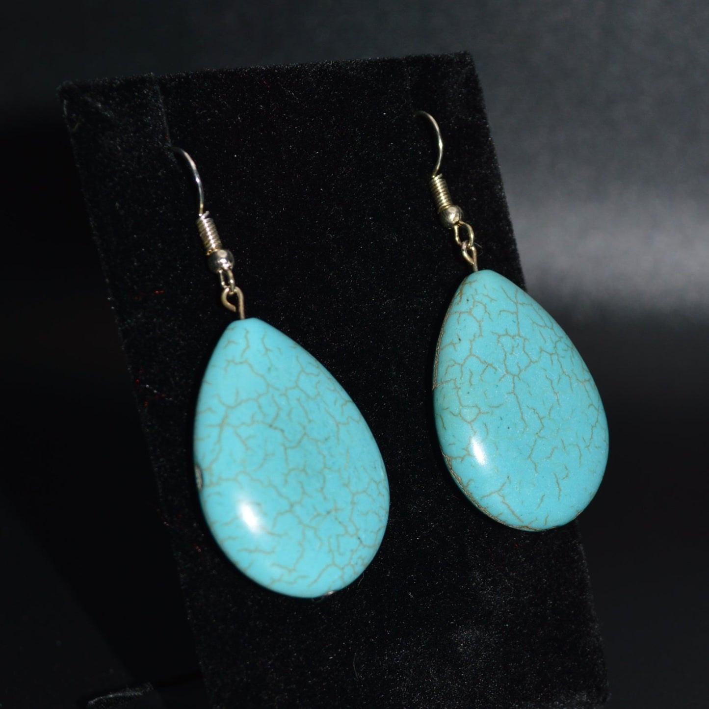 Resin Large Teardrop Earrings (Turquoise)