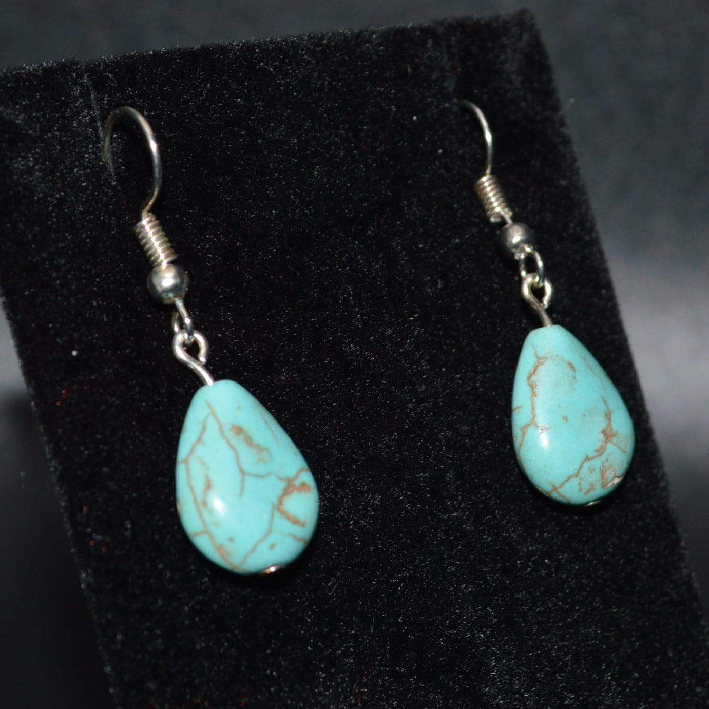 Magnesite Teardrop Earrings (Turquoise)