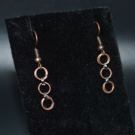 Copper Chainmail Earrings