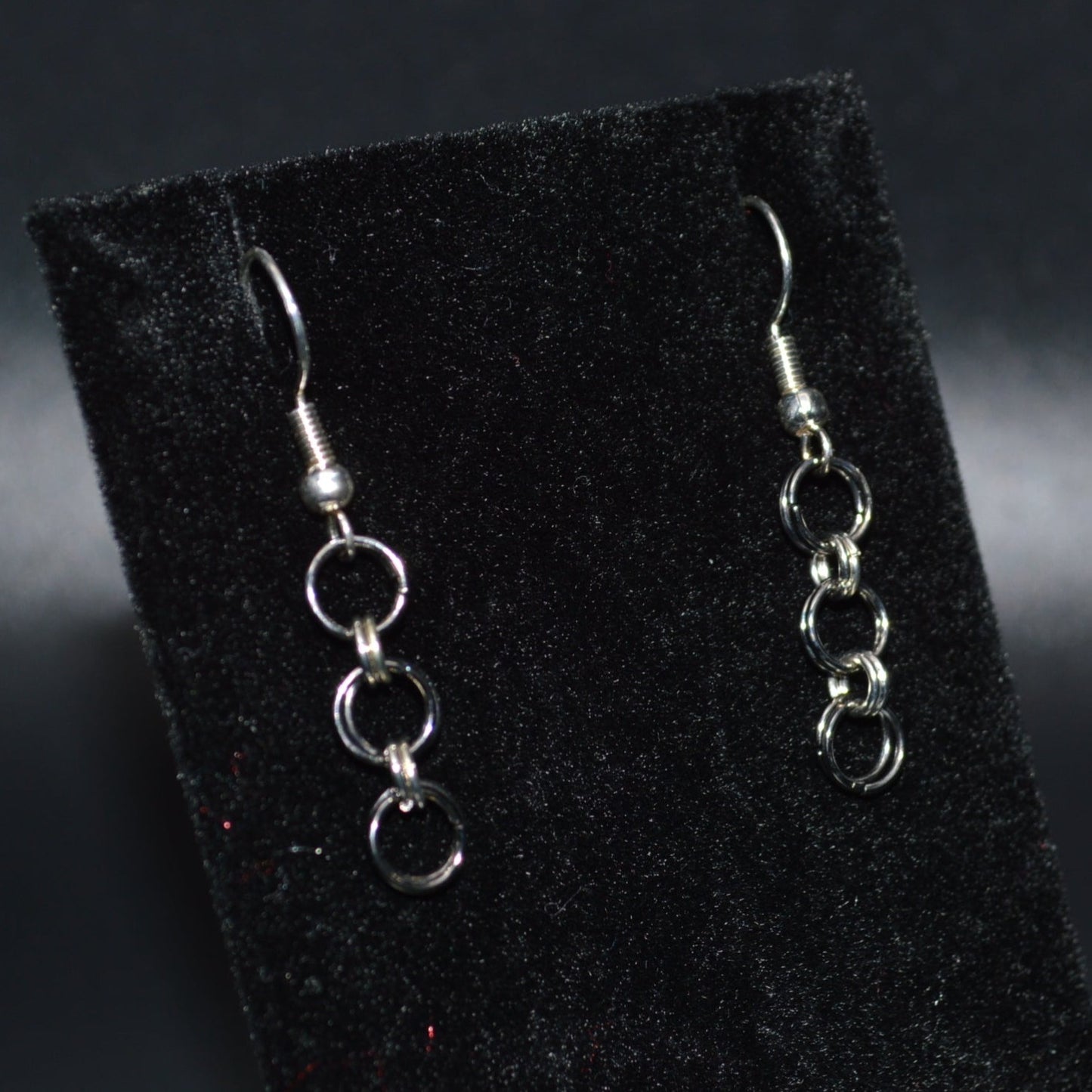 Gunmetal Black Chainmail Earrings
