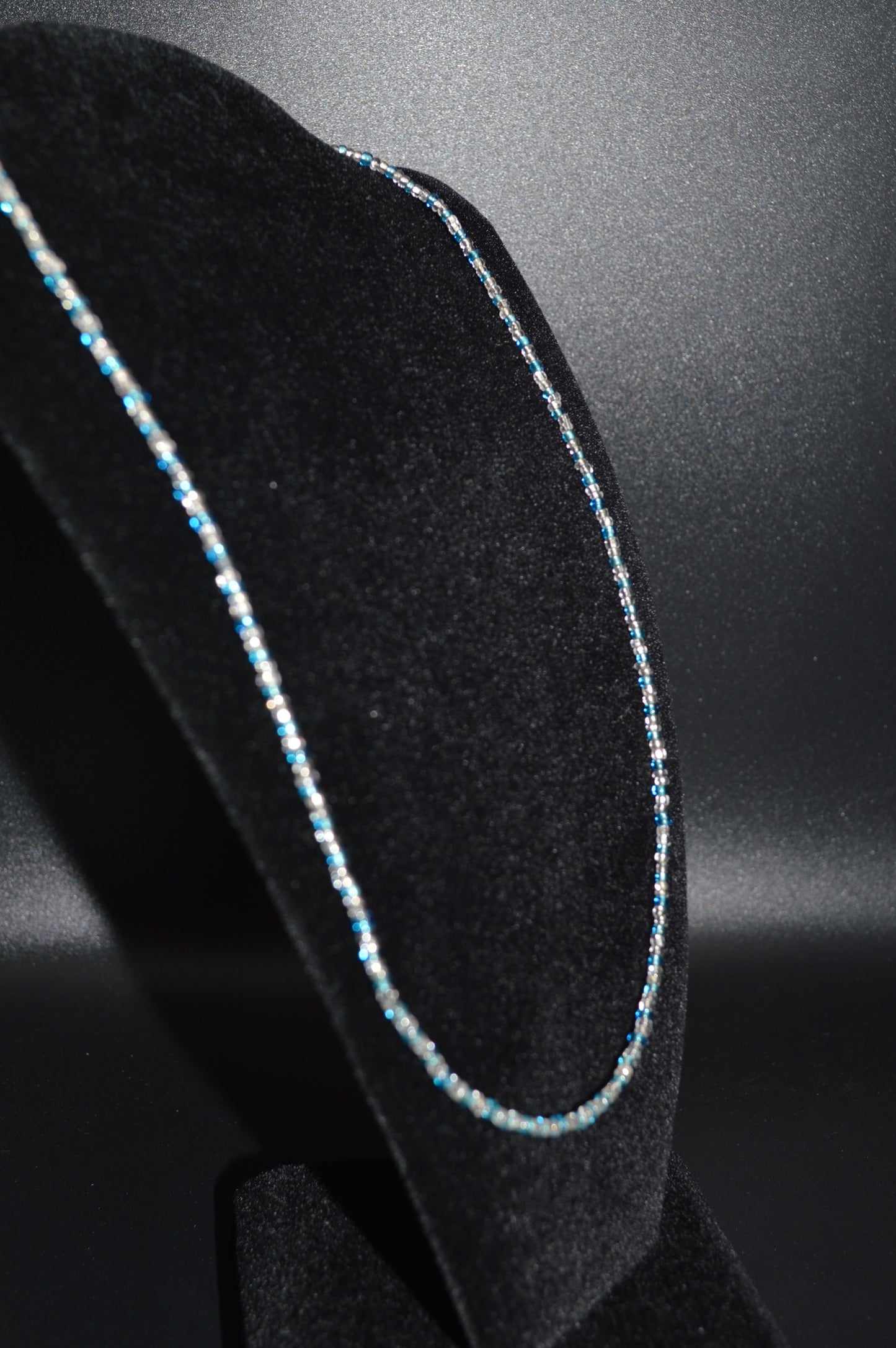 Glass Seed Bead Necklace (Aqua)