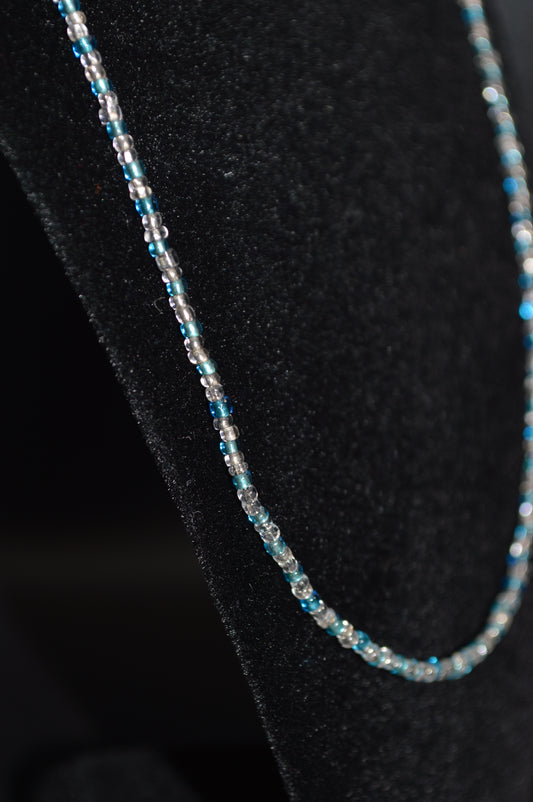 Glass Seed Bead Necklace (Aqua)