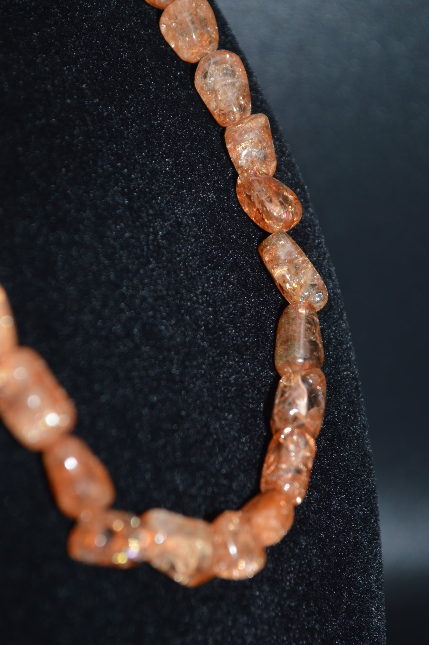 Ice Flake Quartz Necklace and Earring Set (Brown)