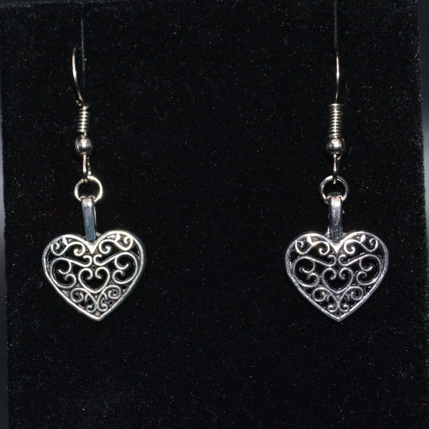 Antique Silver Heart Earrings